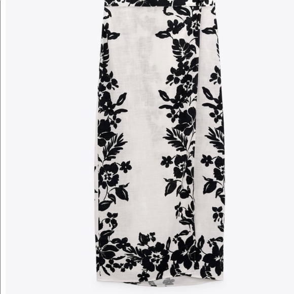 Zara Floral Linen Blended Skirt - Picture 3 of 7